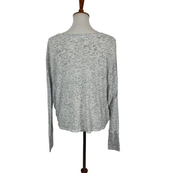 Athleta Gray Space Dye Long Sleeve Lightweight Pullover Top MT - Picture 3 of 6